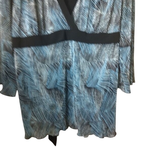 Only 9 Women's 3X Tie Back Y2K 3/4 Sleeve Crossover Front Pullover Blouse Top - Picture 3 of 5